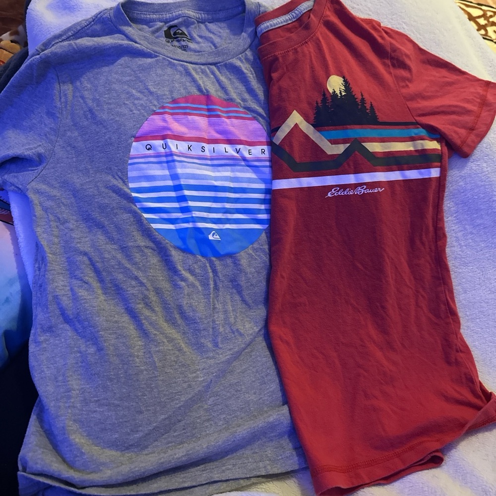 Quiksilver Gray and Eddie Bauer Red Kids T-Shirts